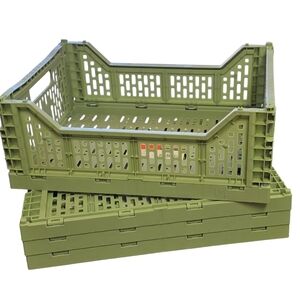 4 Pack Foldable Olive Green Storage Bin